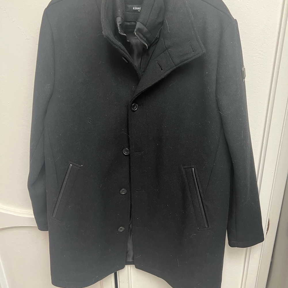 Kenneth Cole Men's Black Pea Coat